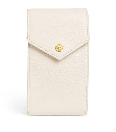 Harrods Leather Phone Pouch In Beige