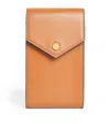 Harrods Leather Phone Pouch Cross-body Bag In Beige