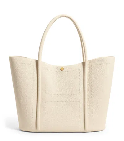 Harrods Leather Rope Tote Bag In Beige