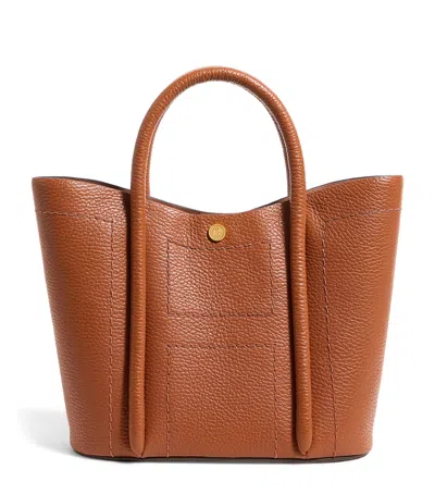 Harrods Leather Rope Tote Bag In Tan