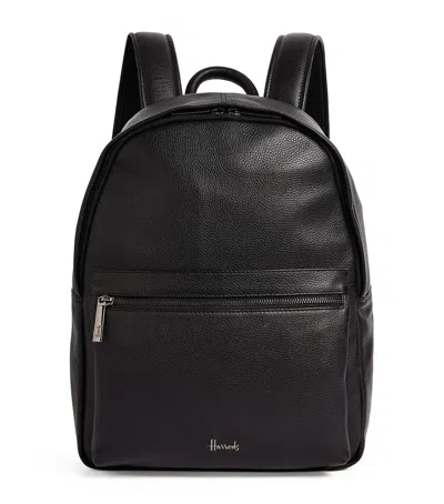Harrods Leather Wembley Backpack In Black