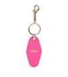 Harrods Leather Yacht Tag Keyring In Pink