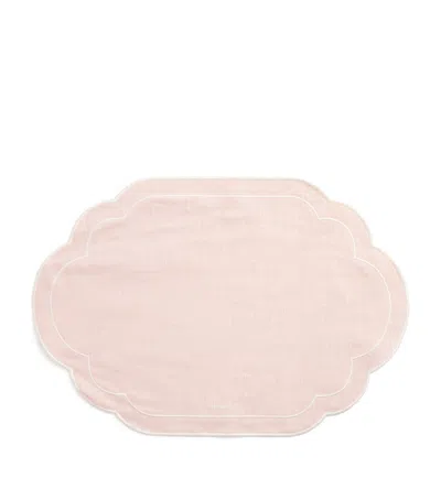 Harrods Linen Embroidered Placemat In Pink