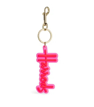 Harrods Logo Keyring In Pink