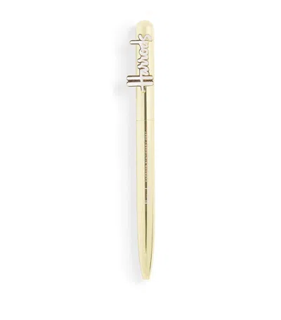 Harrods Logo Topper Ballpoint Pen In Gold