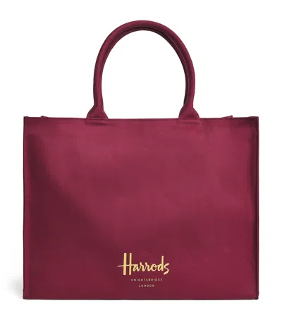 Harrods Logo Tote Bag In Burgundy