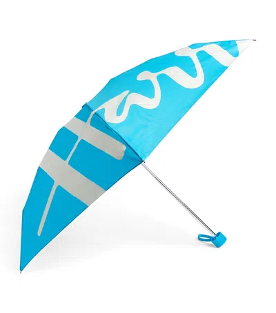 Harrods Logo Umbrella In Blue