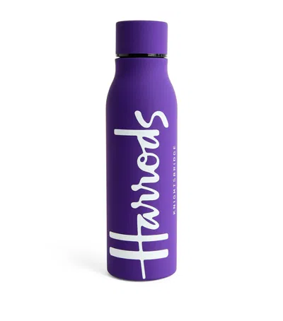 Harrods Logo Water Bottle In Purple