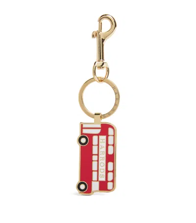 Harrods London Bus Keyring In Red