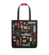 Harrods London Glitter Tote Bag In Black