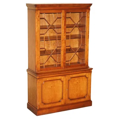 Pre-owned Harrods London Reh Kennedy Astral Glazed Library Bookcase Cupboard Storage Unit In Brown
