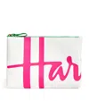 Harrods Medium Cotton Logo Pouch In Ivory
