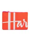 Harrods Medium Cotton Logo Pouch In Orange