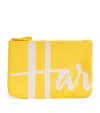 Harrods Medium Cotton Logo Pouch In Yellow