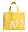 Harrods Medium Cotton Logo Tote Bag In Yellow