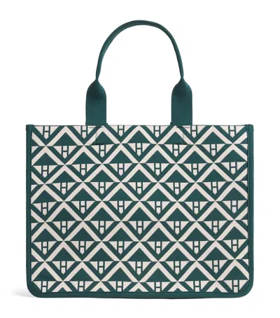 Harrods Medium Geometric Tote Bag In Green