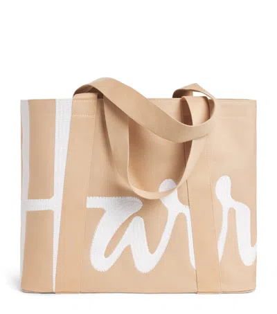 Harrods Medium Logo Tote Bag In Neutral