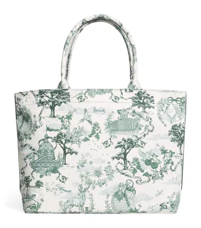 Harrods Medium Toile Tote Bag