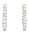 Harrods Medium White Gold And Diamond Hoop Earrings In Metallic