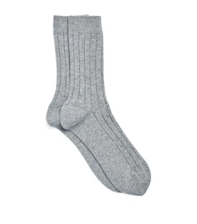 Harrods Men's Cashmere Socks In Grey