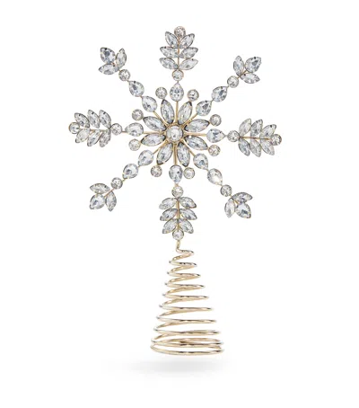 Harrods Metal Embellished Snowflake Tree Topper In Gold