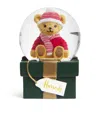 Harrods Mini Christmas Bear Snow Globe In Green
