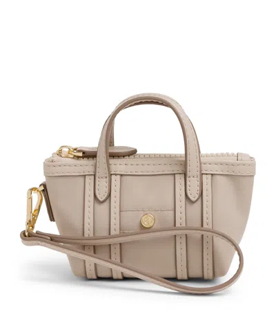 Harrods Mini Jetsetter Bag Key Chain In Neutral