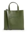 Harrods Mini Leather Kensington Tote Bag In Green