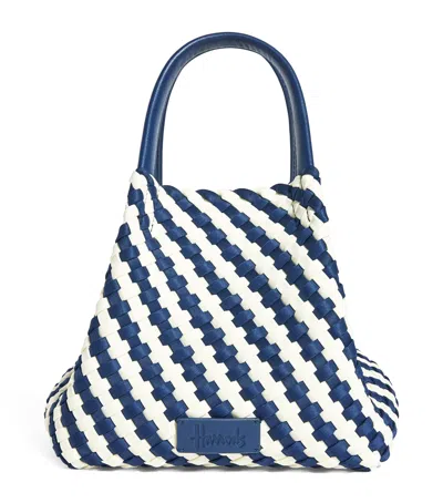 Harrods Mini Neoprene Woven Tote Bag In Black