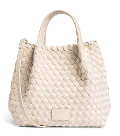 Harrods Mini Neoprene Woven Tote Bag In Neutral
