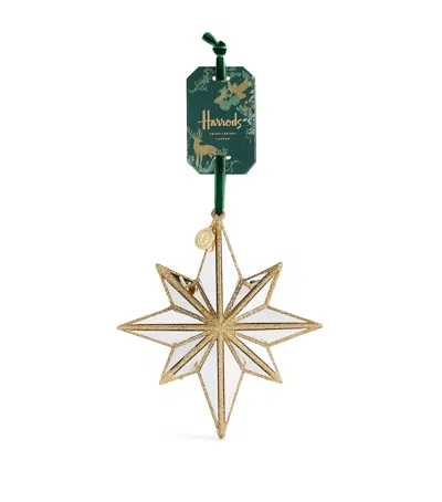 Harrods Mirrored Star Tree Decoration In Gold