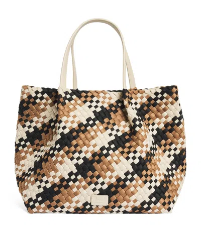 Harrods Neoprene Woven East-west Tote Bag In Black