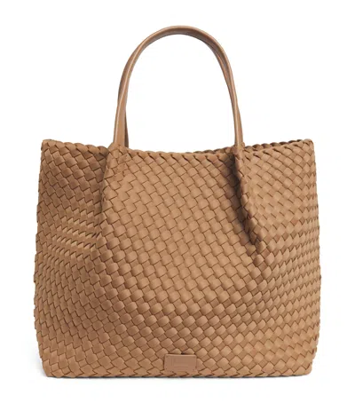 Harrods Neoprene Woven East-west Tote Bag In Brown
