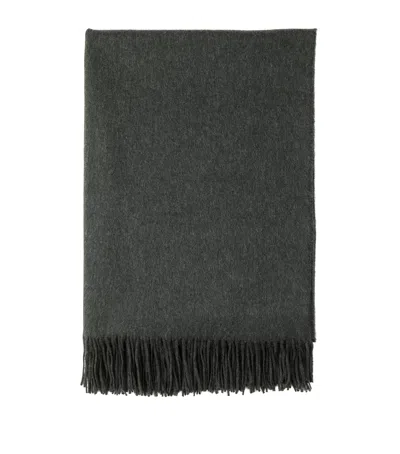 Harrods Of London Cashmere Fringed Throw In Grey