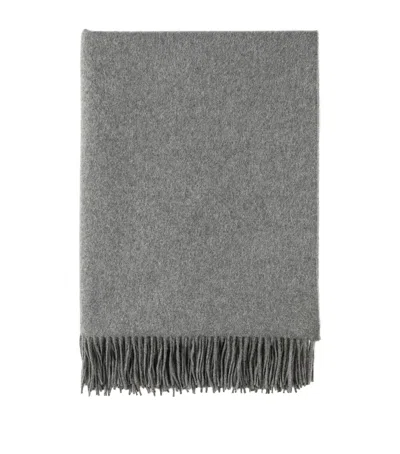 Harrods Of London Cashmere Fringed Throw In Grey