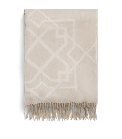 Harrods Of London Cashmere-lambswool Geometric Throw