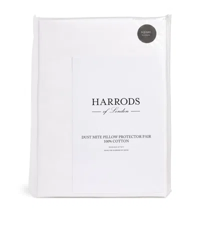 Harrods Of London Dust Mite Pillowcase Protector Pair In White