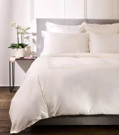 Harrods Of London Éventail Square Pillowcase Pair In Ivory
