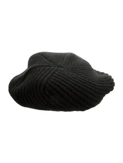Pre-owned Harrods Of London Knitted Beret Hat In Black