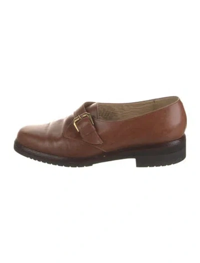 Pre-owned Harrods Of London Leather Loafers In Brown