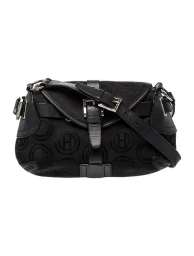 Pre-owned Harrods Of London Leather Shoulder Bag In Black