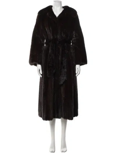 Pre-owned Harrods Of London Mink Fur Coat In Brown