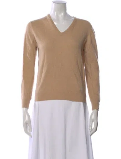Pre-owned Harrods Of London Wool V-neck Sweater In Neutral