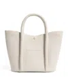 Harrods Pebbled Leather Rope Tote Bag In Beige