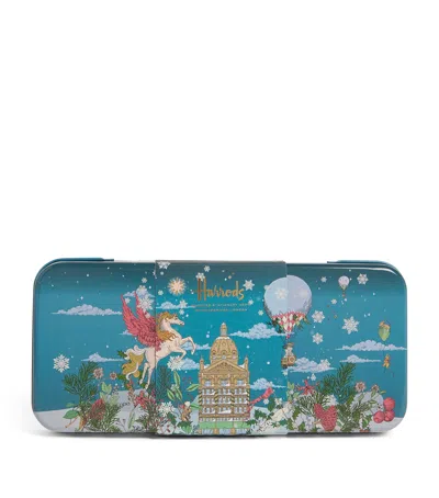 Harrods Pencil Tin Stationary Set In Blue