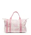 Harrods Pink Toile Foldable Overnight Bag In Pink