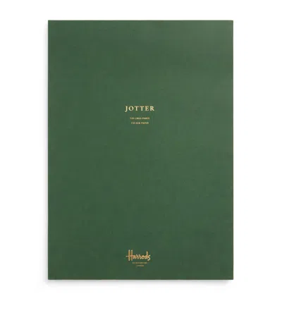 Harrods Plain A5 Jotter Notepad In Green