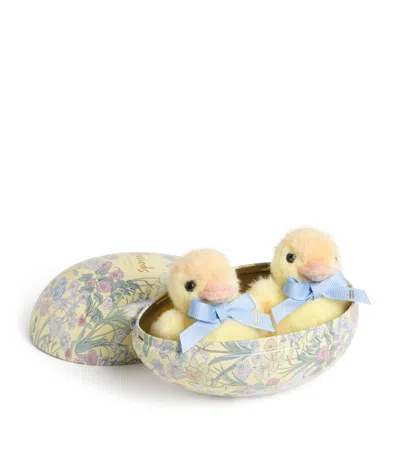 Harrods Plush Chicks In A Tin Egg In Gold