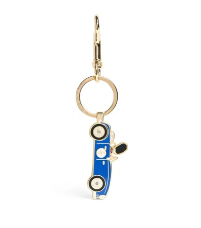 Harrods Racing Car Keyring In Gold
