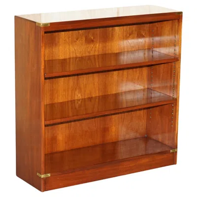 Pre-owned Harrods Reh Kennedy  London Solid Hardwood Campaign Dwarf Library Bookcase In Brown